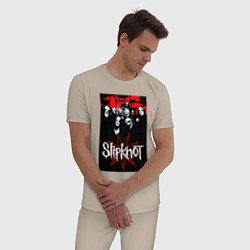 Пижама хлопковая мужская Slipknot - all, цвет: миндальный — фото 2