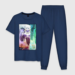 Пижама хлопковая мужская Ghost - Kusanagi, цвет: тёмно-синий