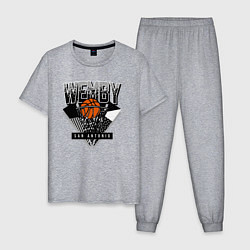 Пижама хлопковая мужская Wemby San Antonio, цвет: меланж