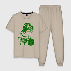 Пижама хлопковая мужская Go Celtics, цвет: миндальный