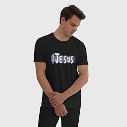 Пижама хлопковая мужская Depeche Mode - personal jesus logo, цвет: черный — фото 2