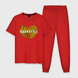 Пижама хлопковая мужская Tiger style, цвет: красный