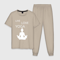 Мужская пижама Йога - жизнь - любовь