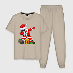 Пижама хлопковая мужская Санта дэб, цвет: миндальный