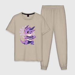 Мужская пижама Фиолетовый дракон в свитере