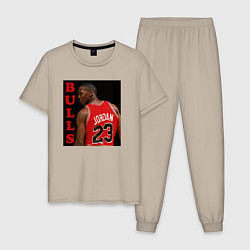 Пижама хлопковая мужская Bulls Jordan, цвет: миндальный