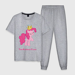 Пижама хлопковая мужская Королева тортиков Пинки Пай, цвет: меланж