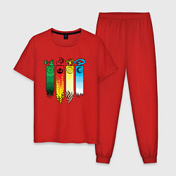 Пижама хлопковая мужская Аватар стихии, цвет: красный