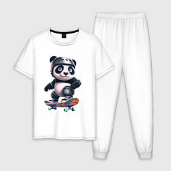 Мужская пижама Cool panda on a skateboard - extreme