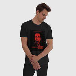 Пижама хлопковая мужская American psycho постер, цвет: черный — фото 2