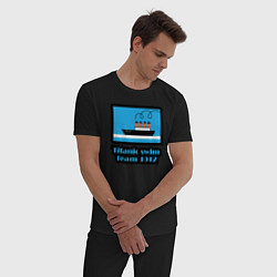 Пижама хлопковая мужская Команда по плаванию с Титаника, цвет: черный — фото 2