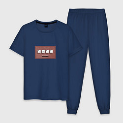 Пижама хлопковая мужская Игральные кости англ, цвет: тёмно-синий