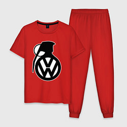 Пижама хлопковая мужская Volkswagen grenade, цвет: красный