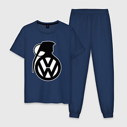 Пижама хлопковая мужская Volkswagen grenade, цвет: тёмно-синий
