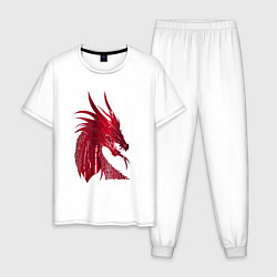 Пижама хлопковая мужская Рэд дракон, цвет: белый