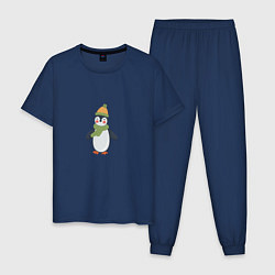 Мужская пижама Весёлый пингвин в шапке