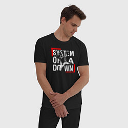Пижама хлопковая мужская System of a Down metal band, цвет: черный — фото 2