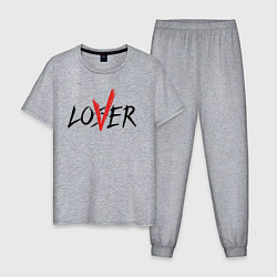 Пижама хлопковая мужская Loser lover, цвет: меланж