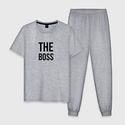 Пижама хлопковая мужская The boss - Couple, цвет: меланж