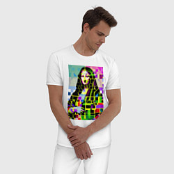 Пижама хлопковая мужская Mona Lisa - mosaic pop art, цвет: белый — фото 2
