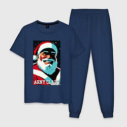 Пижама хлопковая мужская Arnold Schwarzenegger - Santa Claus, цвет: тёмно-синий