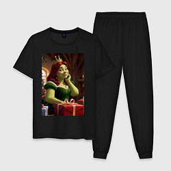 Пижама хлопковая мужская Шрек: Фиона с подарками, цвет: черный