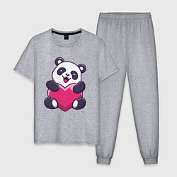 Мужская пижама Сердце панды