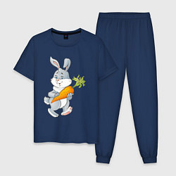 Мужская пижама Мультяшный заяц с морковкой