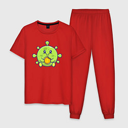 Пижама хлопковая мужская Денежный вирус, цвет: красный