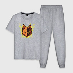 Пижама хлопковая мужская Electric fox, цвет: меланж
