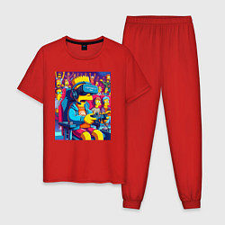 Пижама хлопковая мужская Bart Simpson - esports, цвет: красный