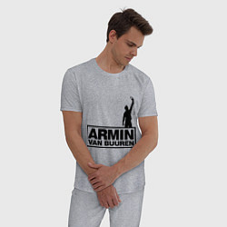 Пижама хлопковая мужская Armin van buuren, цвет: меланж — фото 2