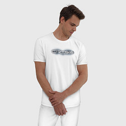 Пижама хлопковая мужская Crysis логотип, цвет: белый — фото 2