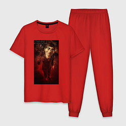 Пижама хлопковая мужская Марионетка death stranding 2, цвет: красный