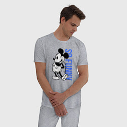 Пижама хлопковая мужская So funny Mickey, цвет: меланж — фото 2