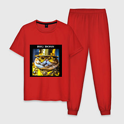 Мужская пижама Рыжий кот барон в стиле стимпанк: big boss