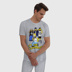 Пижама хлопковая мужская Simpsons - Cypress hill, цвет: меланж — фото 2