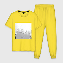 Пижама хлопковая мужская Ванпанчмен Сайтама лысина, цвет: желтый