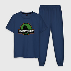 Пижама хлопковая мужская Тоторо дух леса, цвет: тёмно-синий