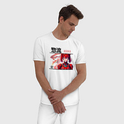 Пижама хлопковая мужская Evangelion - Asuka, цвет: белый — фото 2