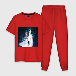 Пижама хлопковая мужская Врата Штейна Ринтаро Окабэ Курису Макисэ, цвет: красный