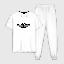 Пижама хлопковая мужская Helldivers 2 - black, цвет: белый