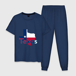 Пижама хлопковая мужская Texas, цвет: тёмно-синий