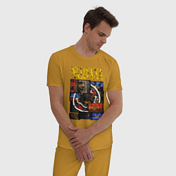 Пижама хлопковая мужская Nirvana heart box, цвет: горчичный — фото 2