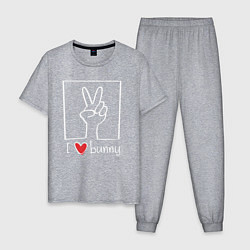 Мужская пижама I love bunny