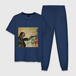 Мужская пижама Джон Уик с пистолетом портрет в стиле гранж