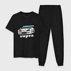 Пижама хлопковая мужская Toyota Supra Castrol 36, цвет: черный