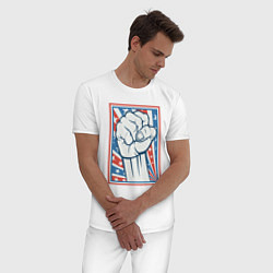 Пижама хлопковая мужская USA revolution, цвет: белый — фото 2