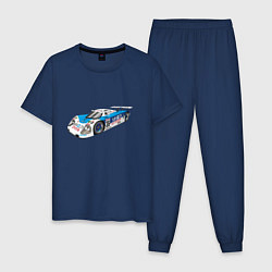 Пижама хлопковая мужская Toyota Toms Le mans, цвет: тёмно-синий