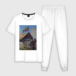 Мужская пижама Геральд и плотва на крыше - обложка карты из Гвинт